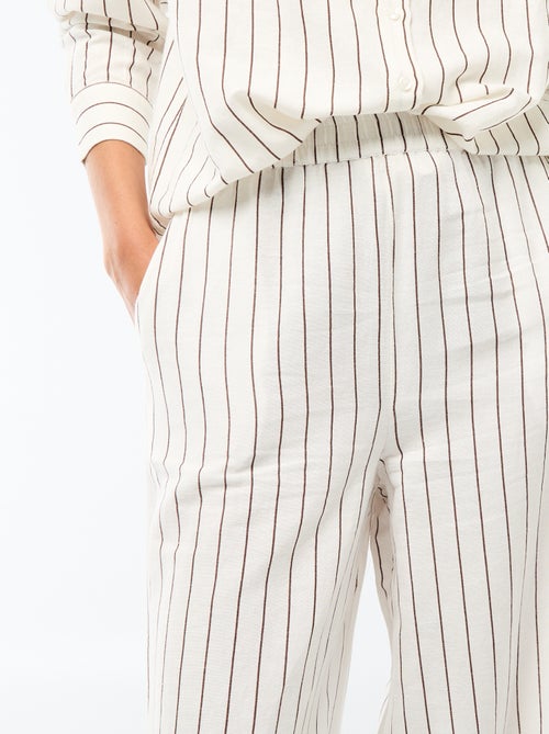 Linen Blend Palazzo Trousers - Kiabi