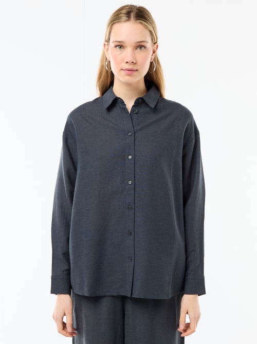 Linen Blend Shirt - Kiabi Linen Blend Shirt - Kiabi