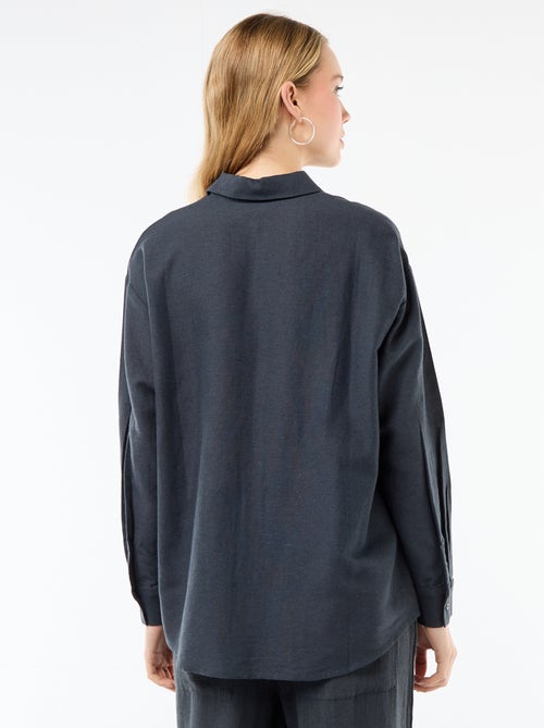 Linen Blend Shirt - Kiabi Linen Blend Shirt - Kiabi