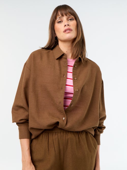 Linen Blend Shirt - Kiabi Linen Blend Shirt - Kiabi