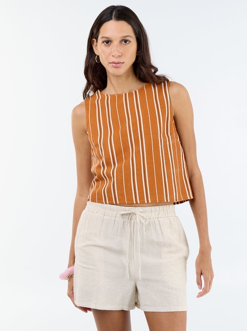 Linen blend shorts - Kiabi Linen blend shorts - Kiabi