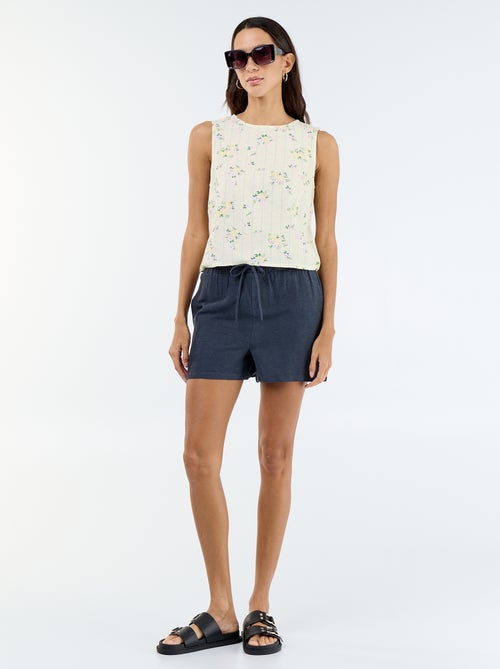 Linen blend shorts - Kiabi