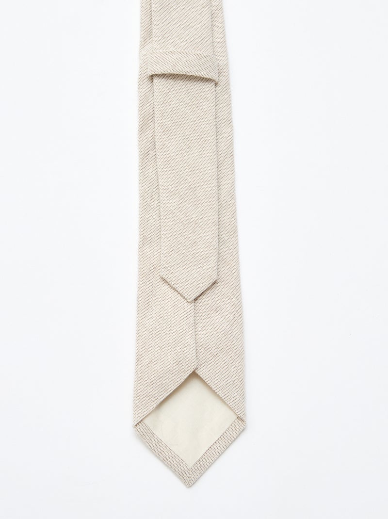Linen Blend Tie Beige - Kiabi