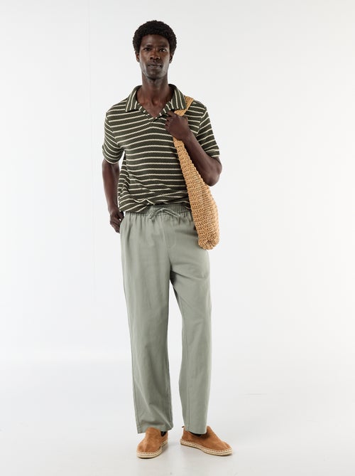 Linen Blend Trousers - Kiabi Linen Blend Trousers - Kiabi