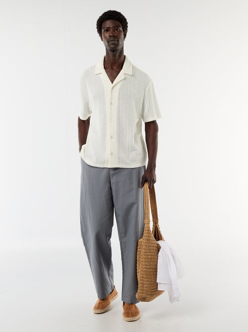 Linen Blend Trousers - Kiabi Linen Blend Trousers - Kiabi