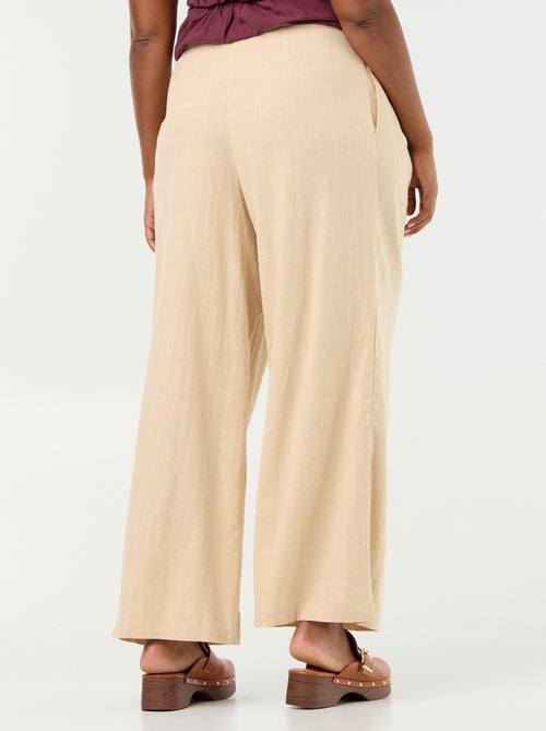 Linen blend wide leg pants - Kiabi Linen blend wide leg pants - Kiabi
