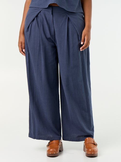 Linen blend wide leg pants - Kiabi Linen blend wide leg pants - Kiabi
