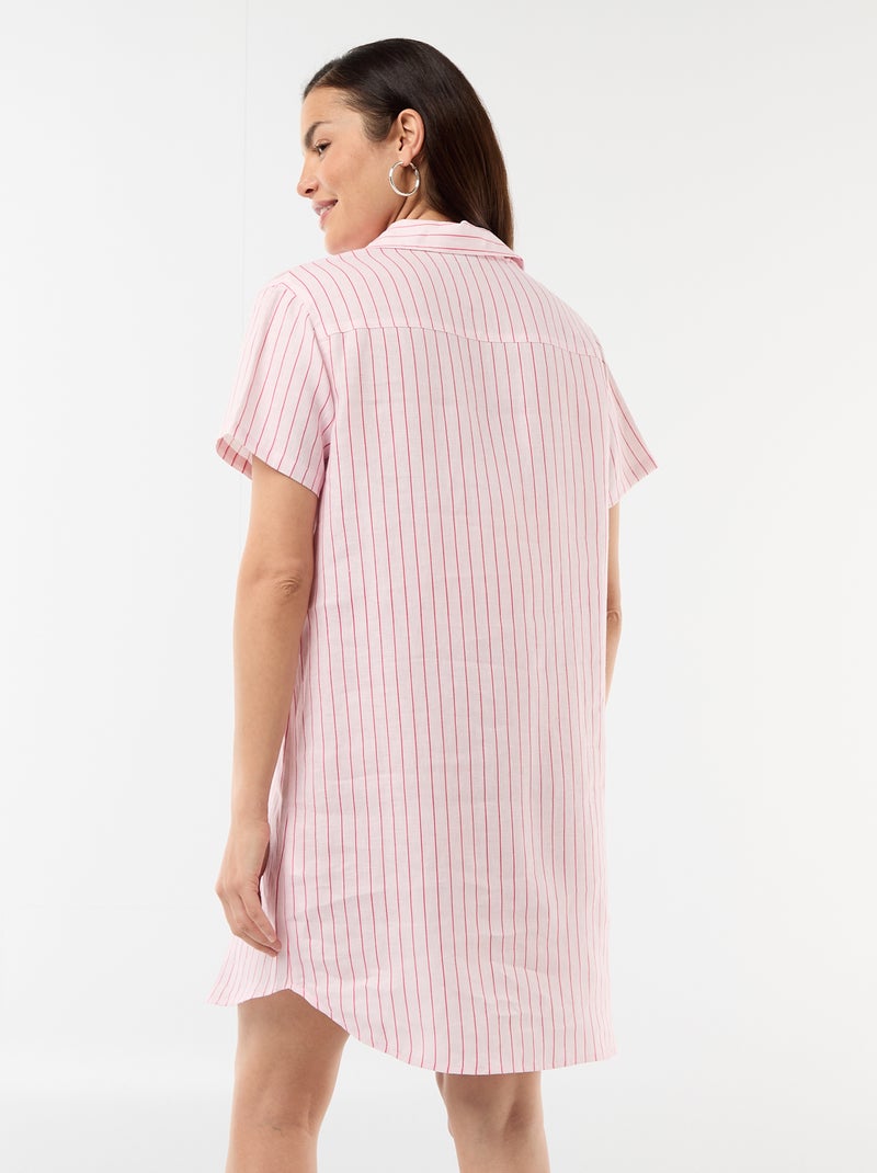 Linen Maternity Dress Pink - Kiabi