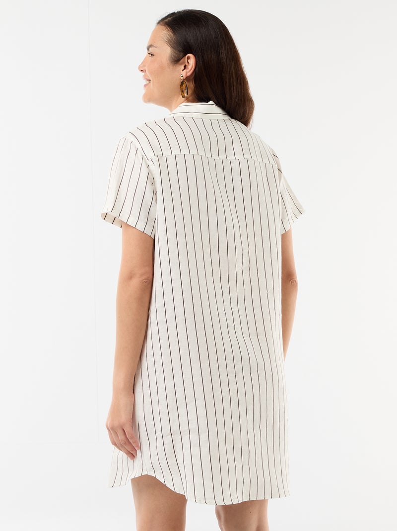 Linen Maternity Dress White - Kiabi