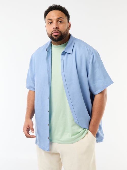 Linen short-sleeved shirt - Kiabi Linen short-sleeved shirt - Kiabi