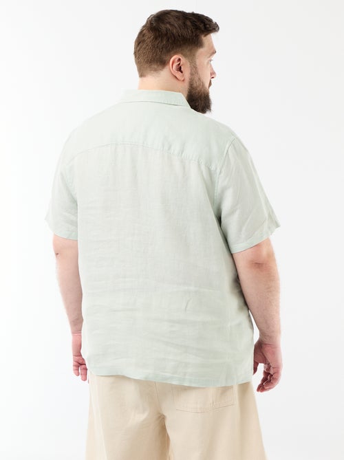Linen short-sleeved shirt - Kiabi