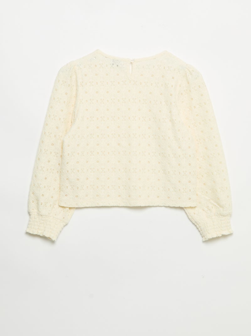 Lochstrick-Pullover Beige - Kiabi