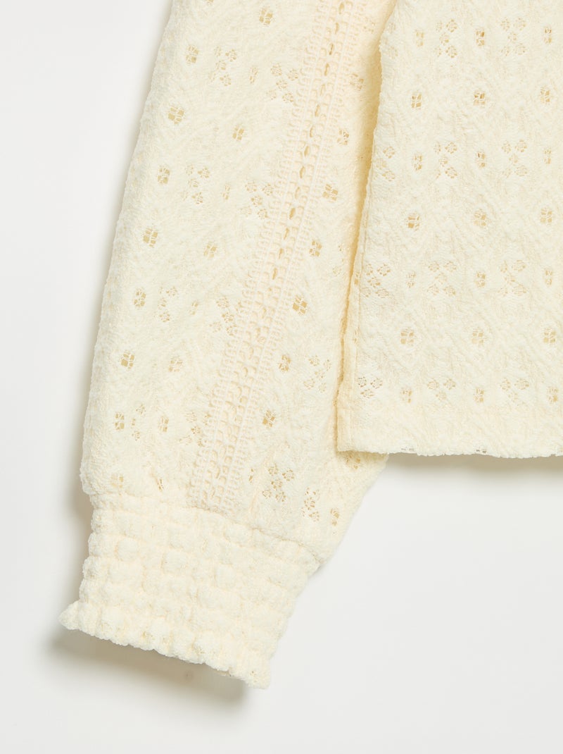 Lochstrick-Pullover Beige - Kiabi