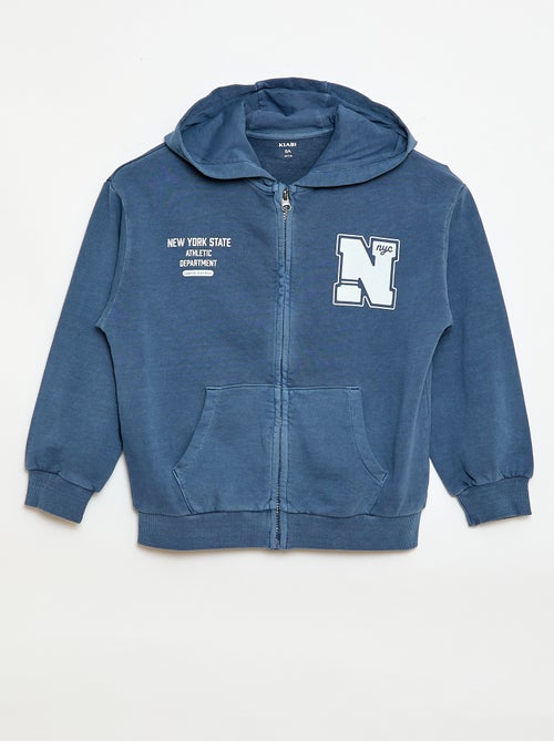 Lockere Kapuzen-Sweatjacke aus Baumwolle mit Rückenmotiv - Kiabi