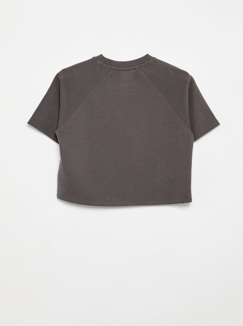 Lockeres Kurzarm-T-Shirt Grau - Kiabi