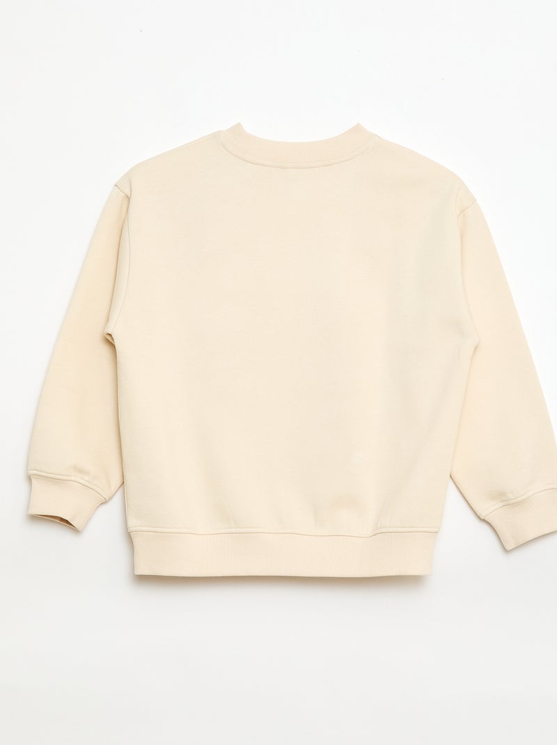 Lockeres Sweatshirt mit Brother-Motiv Beige - Kiabi