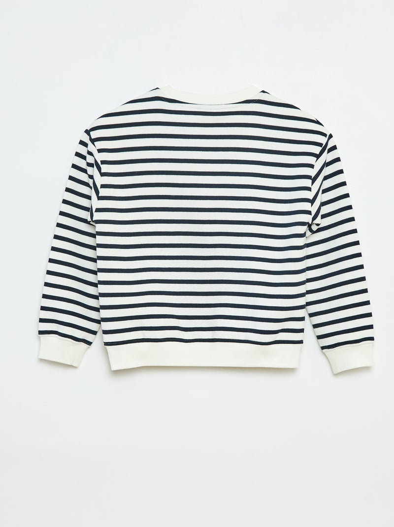 Lockeres Sweatshirt mit Print Blau - Kiabi