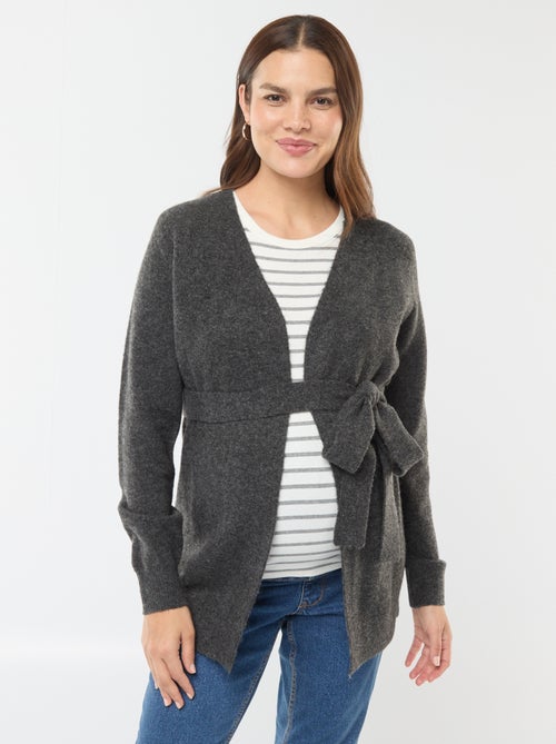 Long belted maternity cardigan - Kiabi