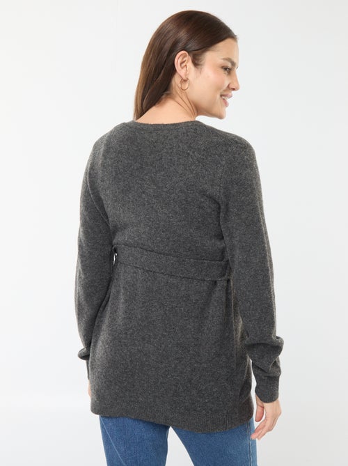 Long belted maternity cardigan - Kiabi