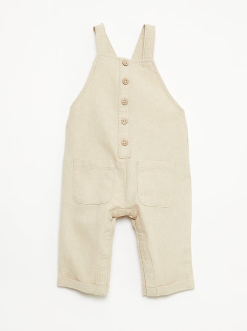 Long blended linen overalls - Kiabi