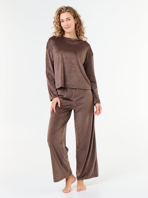 Long corduroy pyjamas - 2 pieces - Kiabi