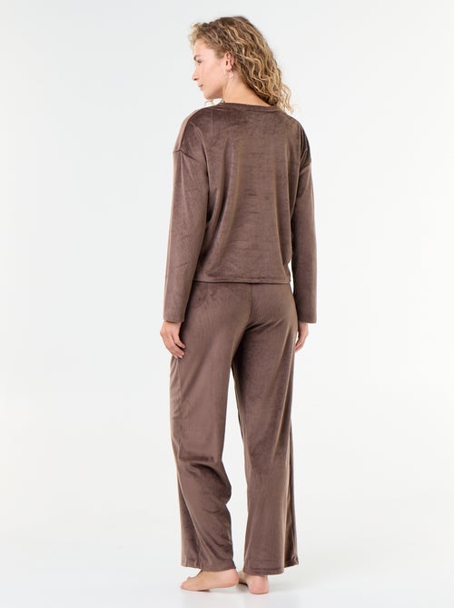 Long corduroy pyjamas - 2 pieces - Kiabi