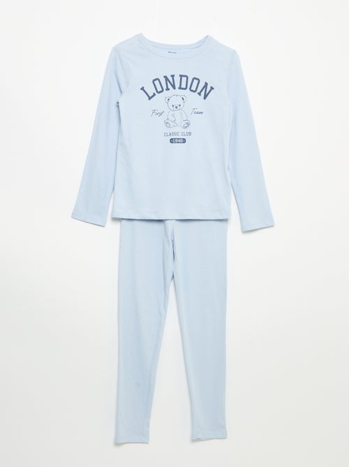 Long cotton jersey pajamas - 2 pieces - Kiabi