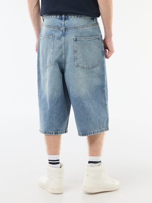 Long Denim Bermuda Shorts in Cotton - Kiabi
