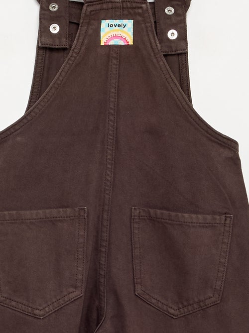 Long denim overalls with ruffled straps - Kiabi