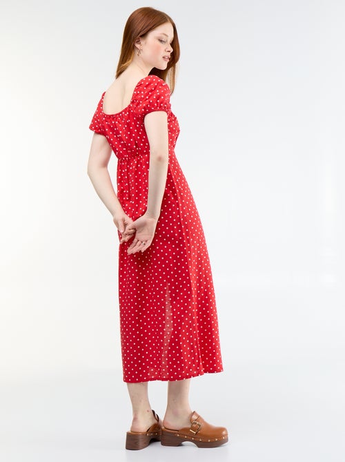 Long dress with Bardot neckline - Kiabi