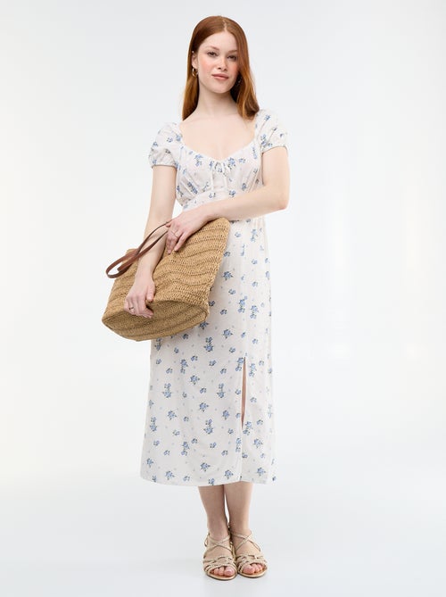 Long dress with Bardot neckline - Kiabi