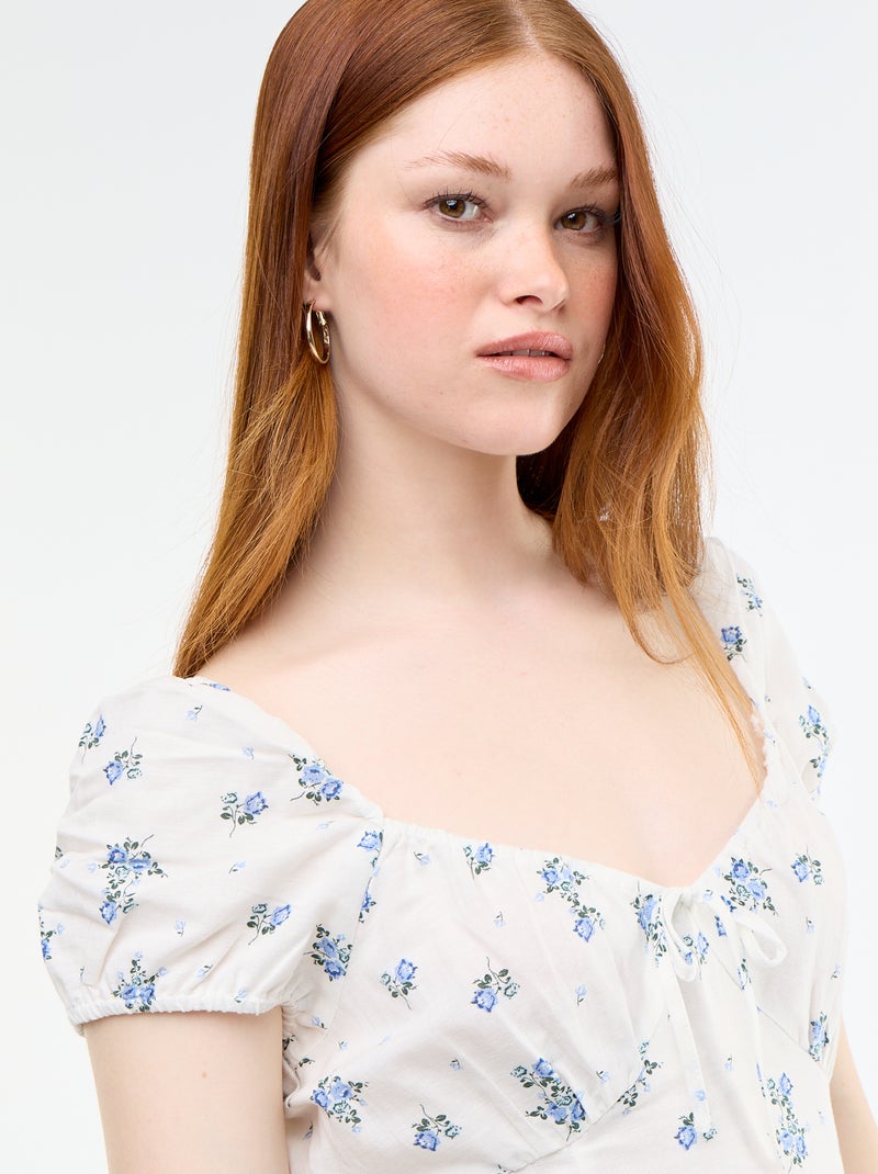 Long dress with Bardot neckline White - Kiabi