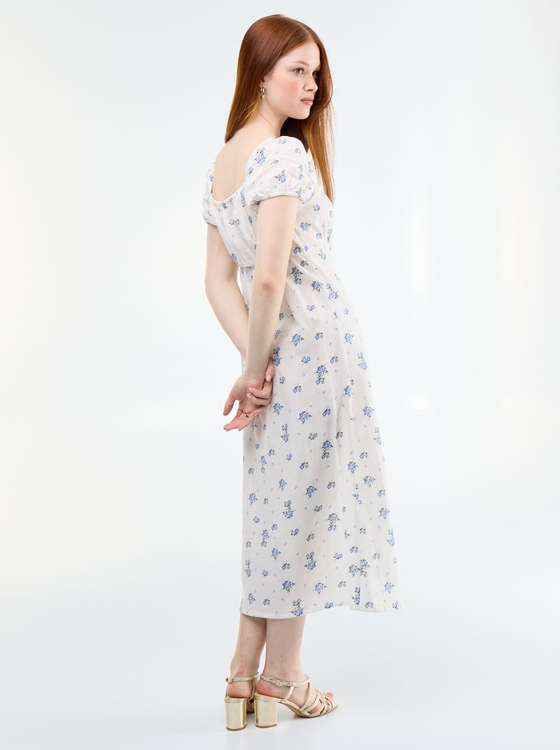 Long dress with Bardot neckline White - Kiabi