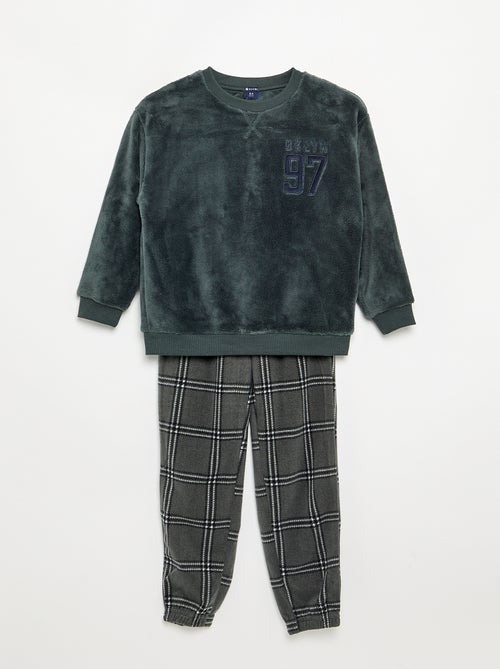 Long fleece pajama set - 2 pieces - Kiabi