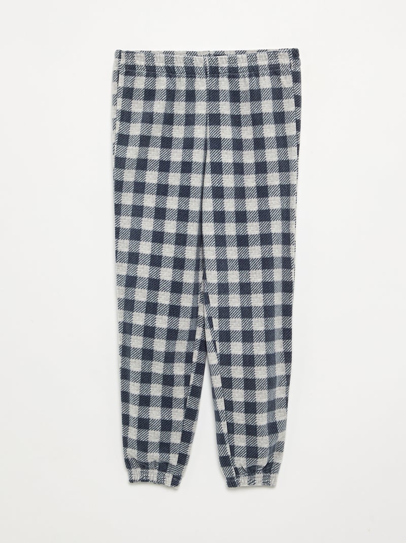 Long fleece pajama set - 2 pieces Grey - Kiabi