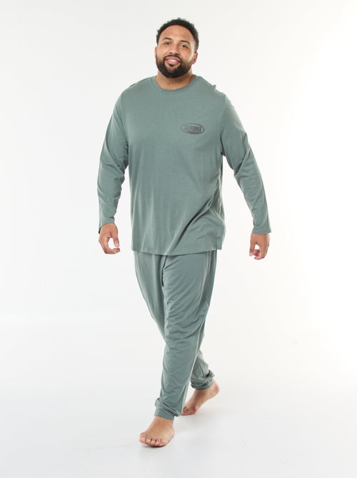 Long Jersey Pyjama Set - T-shirt + Trousers - 2 pieces - Kiabi