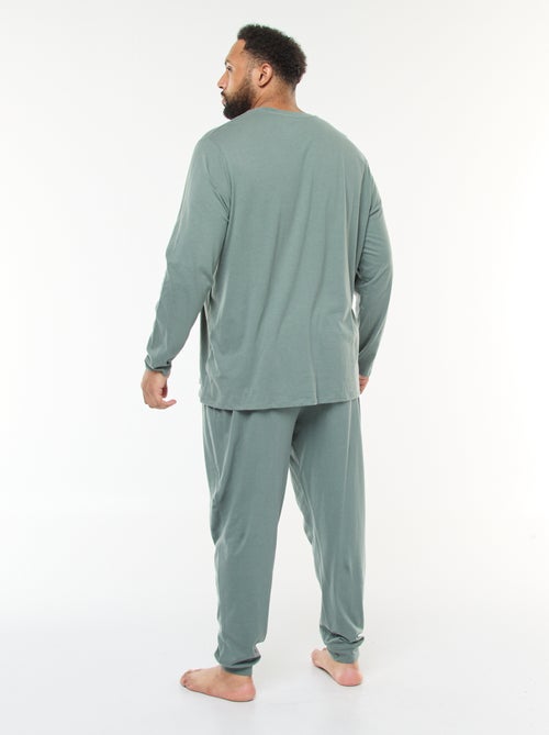 Long Jersey Pyjama Set - T-shirt + Trousers - 2 pieces - Kiabi
