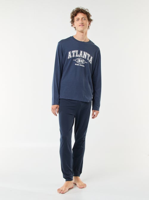 Long jersey T-shirt and trousers pyjama set - 2-piece set - Kiabi