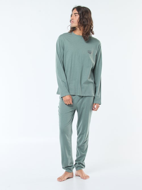 Long jersey T-shirt and trousers pyjama set - 2-piece set - Kiabi