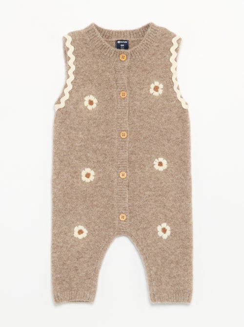 Long knitted sleeveless romper - Kiabi