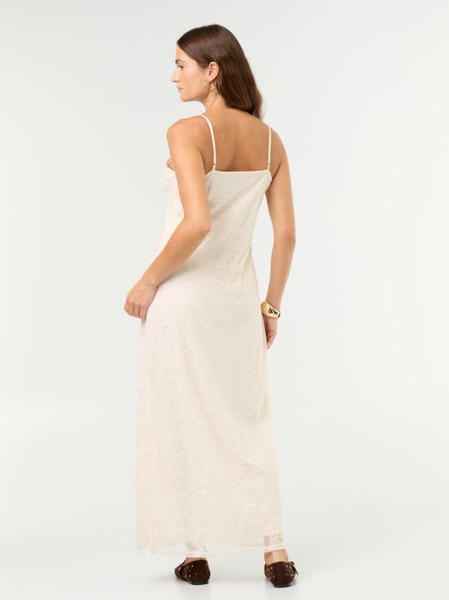 Long lace dress with thin straps - Kiabi Long lace dress with thin straps - Kiabi