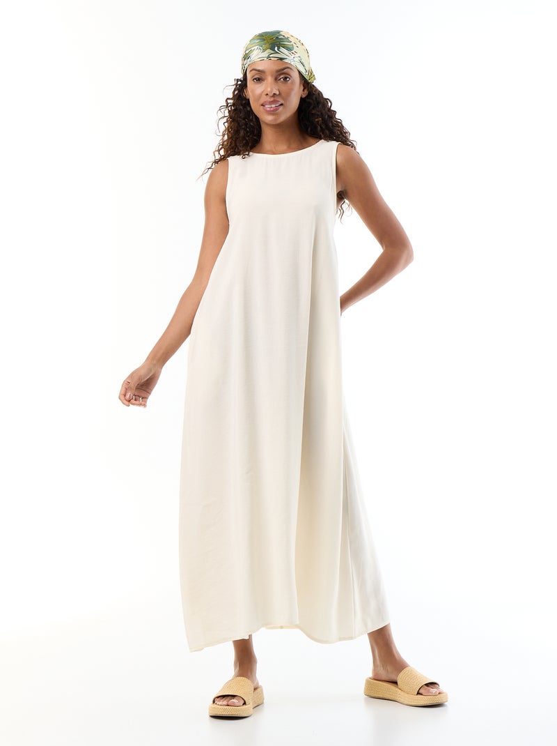 Long loose-fit dress White - Kiabi