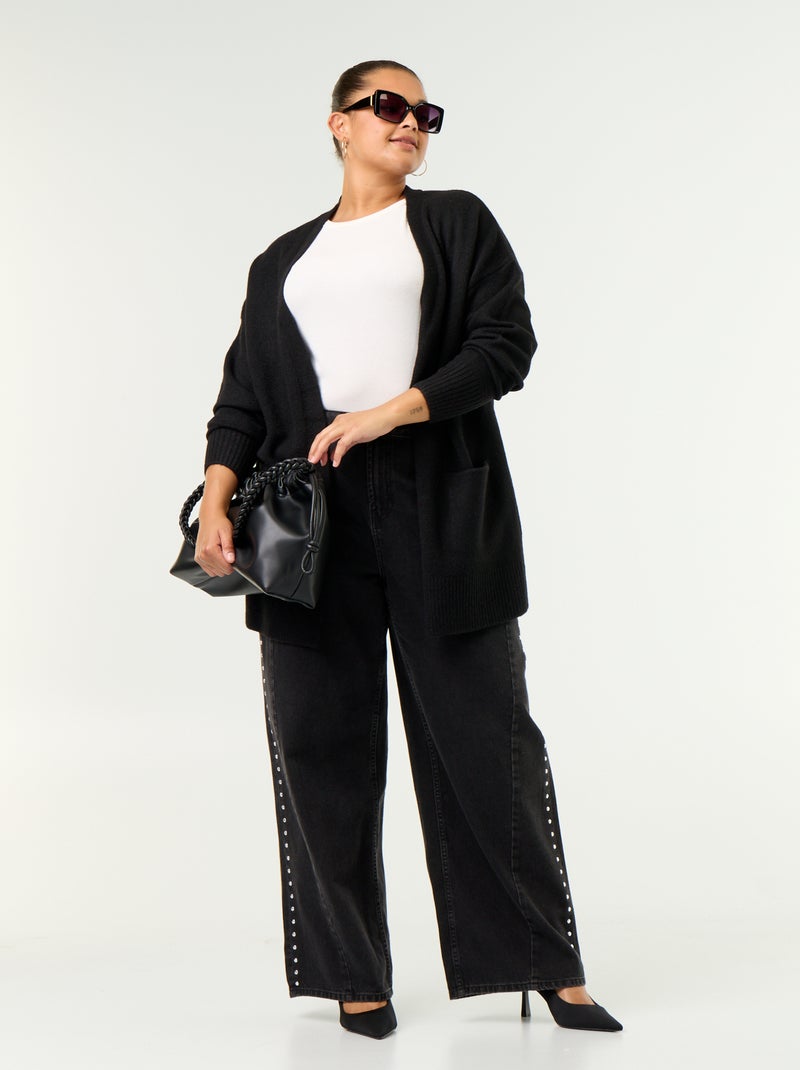 Long Open Cardigan Black - Kiabi