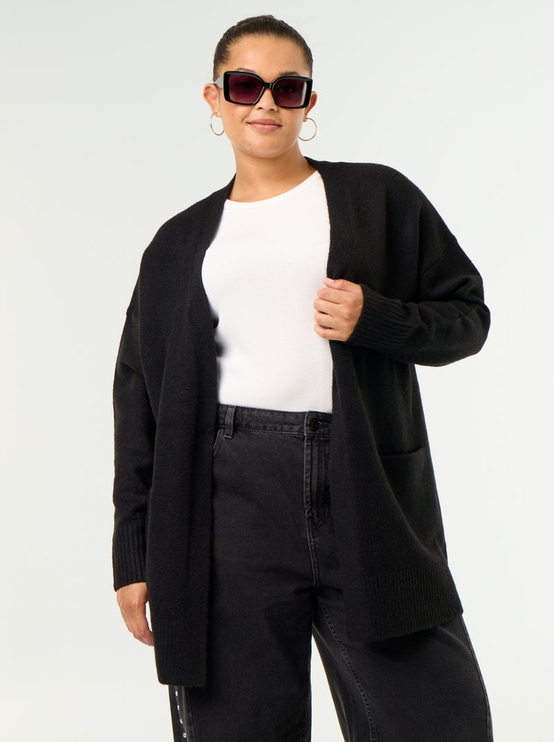 Long Open Cardigan Black - Kiabi
