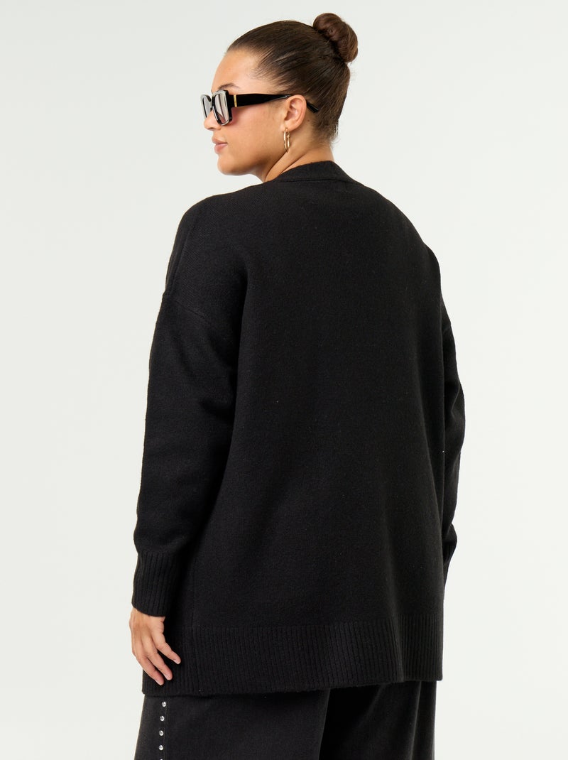 Long Open Cardigan Black - Kiabi