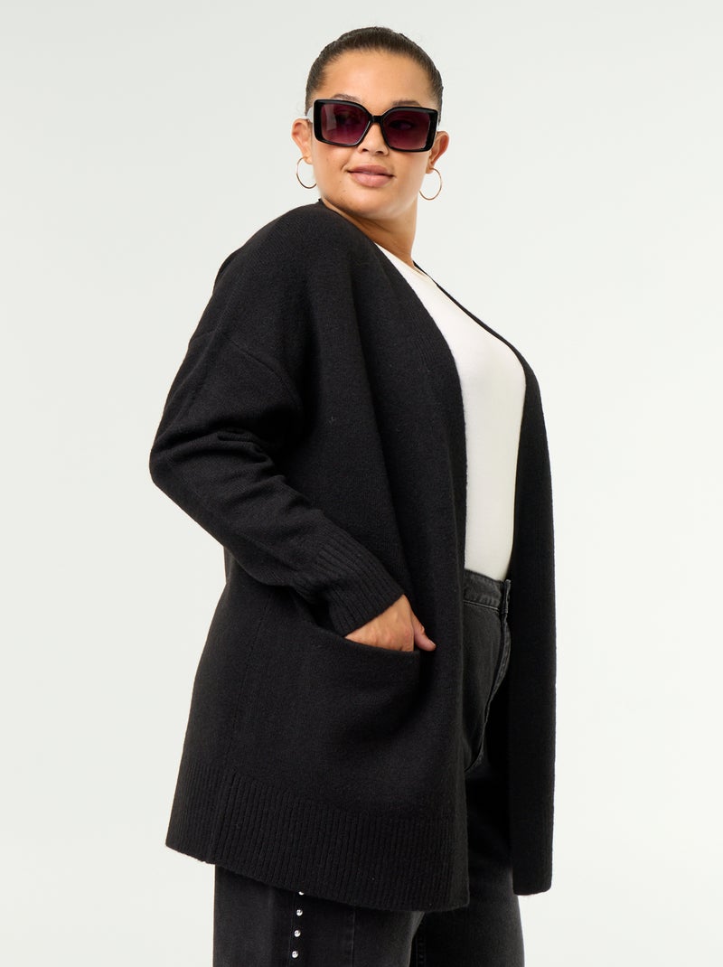 Long Open Cardigan Black - Kiabi