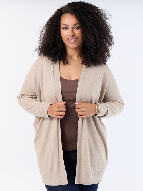 Long Open Fine-Gauge Knit Cardigan - Kiabi Long Open Fine-Gauge Knit Cardigan - Kiabi