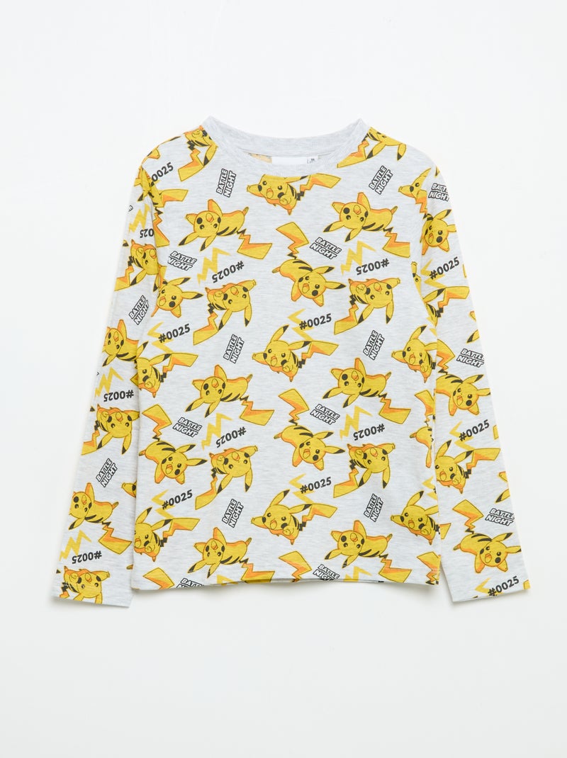 Long 'Pikachu' 'Pokémon' Pajama Set - 2 Pieces Grey - Kiabi