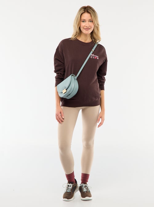 Long plain jersey fabric maternity leggings - Kiabi