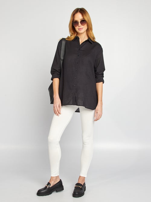 Long plain jersey fabric maternity leggings - Kiabi